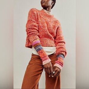 NWOT Free People, Red Stardust Pullover, Medium